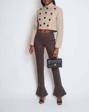 Chanel AW/01 Brown Faded Wash Jeans with Flared Cuff Size FR 36 (UK 8)