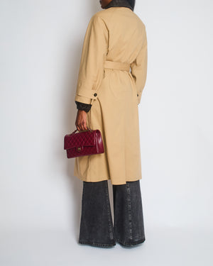 Bottega Veneta Beige Belted Leather-Trimmed Cotton-Garbardine Trench Coat Size IT 36 (UK 4)
