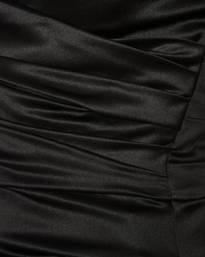 Dolce & Gabbana Black Silk Draped Long Sleeved Mini Dress Size IT 42 (UK 10)