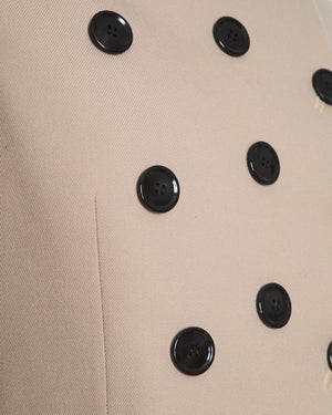 Alaïa Taupe Wool Cropped Jacket with Button Detail Size FR 36 (UK 8) RRP £3,470