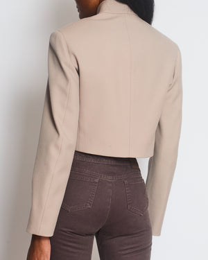 Alaïa Taupe Wool Cropped Jacket with Button Detail Size FR 36 (UK 8) RRP £3,470