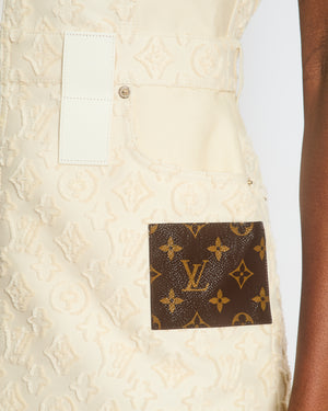 Louis Vuitton White Monogram Fil Coupé Zip-Up Dress Size FR 36 (UK 8)