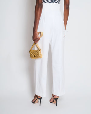 Alaïa White High-Rise Cotton Gabardine Trousers Size FR 40 (UK 12)