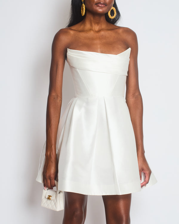 Alex Perry White Structured Bandeau Mini Dress Size FR 36 (UK 8)