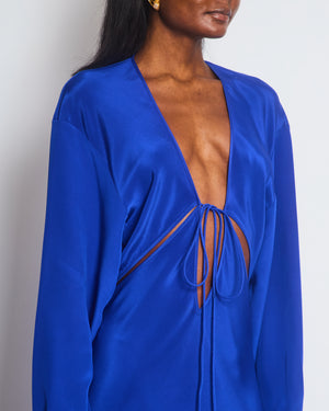 Christopher Esber Electric Blue Long Sleeve Cut Out Maxi Dress Size AU 12 (UK 12)