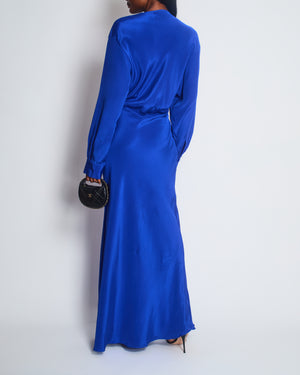 Christopher Esber Electric Blue Long Sleeve Cut Out Maxi Dress Size AU 12 (UK 12)