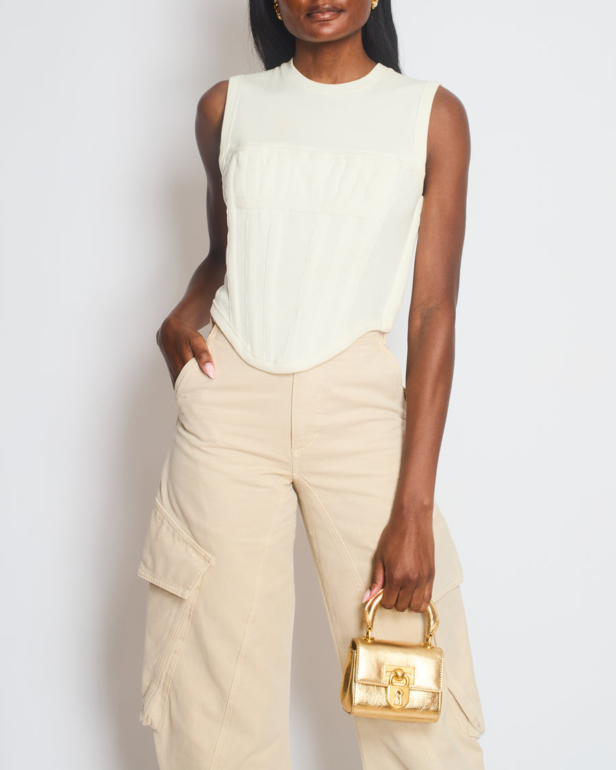 Dion Lee White Corset Style Vest Top Size Medium (UK 10) RRP £500