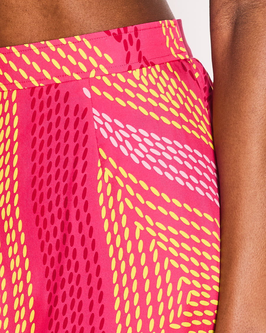 Hermés Pink, Red and Yellow Printed Silk Skirt Size FR 36 (UK 8)
