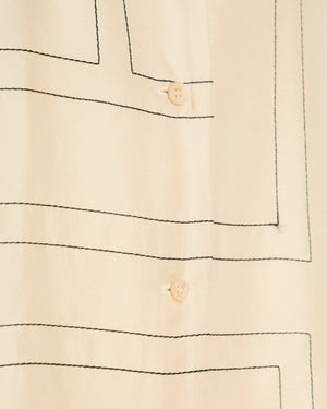 Toteme Beige Monogram Silk Pyjama Shirt and Trousers Set Size FR 32-34 (UK 4-6)  RRP £1070