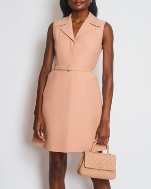 Christian Dior Dusty Pink Sleeveless Double-Breasted Jacket Dress Size FR 36 (UK 8)