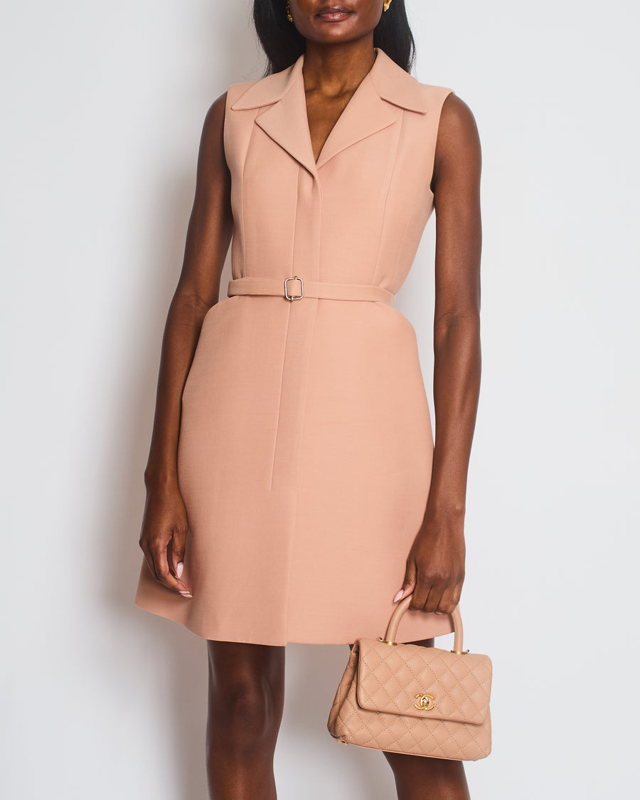 Christian Dior Dusty Pink Sleeveless Double-Breasted Jacket Dress Size FR 36 (UK 8)