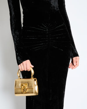 Alaïa Black Velvet Maxi Dress with Shoulder Pads Size FR 34 (UK 6)