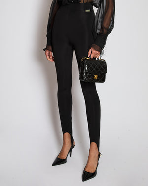 Balmain Black Knit Stirrup Leggings Size XS (UK 4-6)