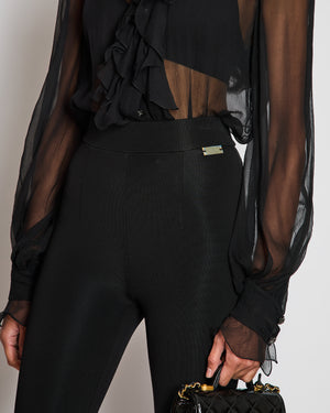 Balmain Black Knit Stirrup Leggings Size XS (UK 4-6)