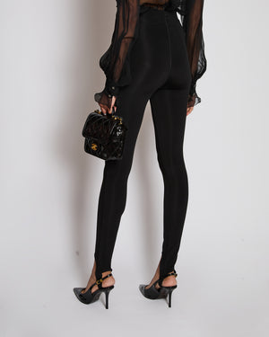 Balmain Black Knit Stirrup Leggings Size XS (UK 4-6)