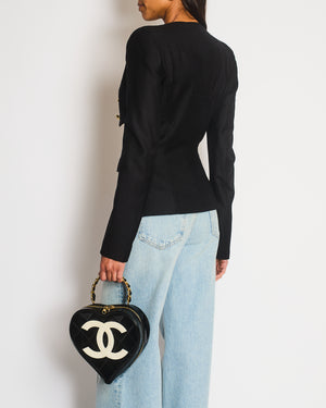 Alexander McQueen Black Military Cropped Jacket with Gold Button Detailing Size IT 38 (UK 6)