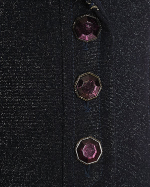 Chanel Navy Sleeveless Gilet Dress with Pocket, Tweed and CC Hexagon Buttons Size FR 38 (UK 10)