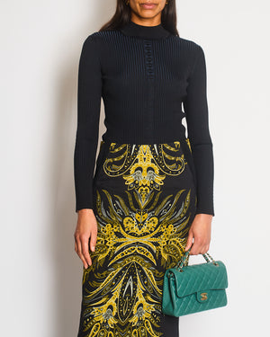 Hermes Long-Sleeve Jumper in Black Shiny Silk Knit RRP - £1,690 Size FR 36 (UK 8)