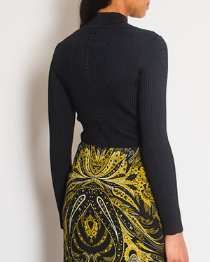 Hermes Long-Sleeve Jumper in Black Shiny Silk Knit RRP - £1,690 Size FR 36 (UK 8)