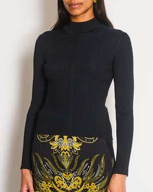 Hermes Long-Sleeve Jumper in Black Shiny Silk Knit RRP - £1,690 Size FR 36 (UK 8)