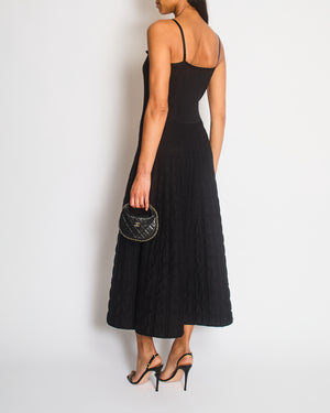 Chanel 25/B Black Knitted Sleeveless Dress with CC Strap and Bow Detail Size FR 38 (UK 10)
