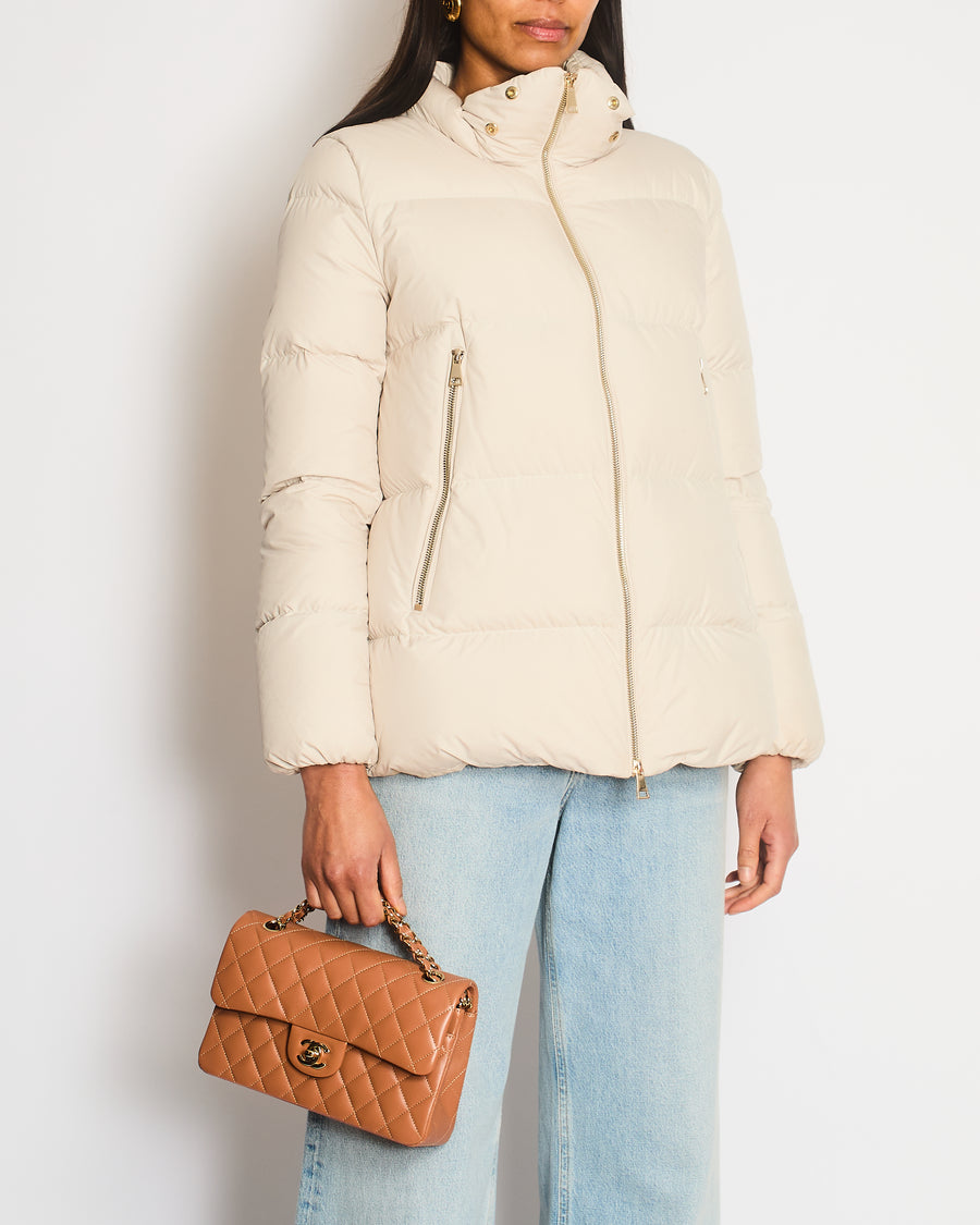 Moncler Cream Puffer Jacket Size 1 (UK 10)