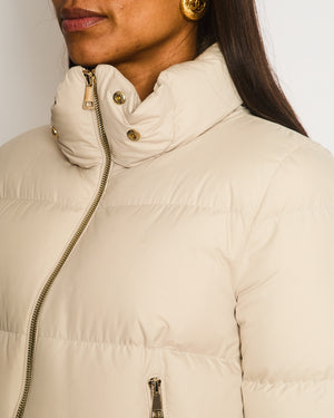 Moncler Cream Puffer Jacket Size 1 (UK 10)