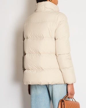 Moncler Cream Puffer Jacket Size 1 (UK 10)