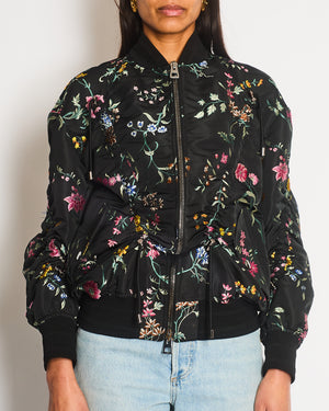 Christian Dior Black Embroidered Bomber Jacket Detail Size FR S-38 (UK 10)