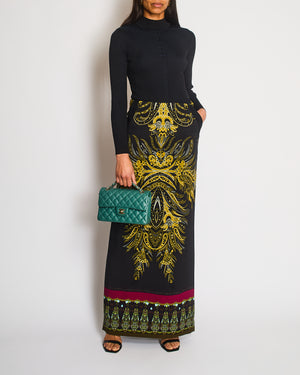Etro Black Paisley Print Maxi Skirt Size IT 40 (UK 8)