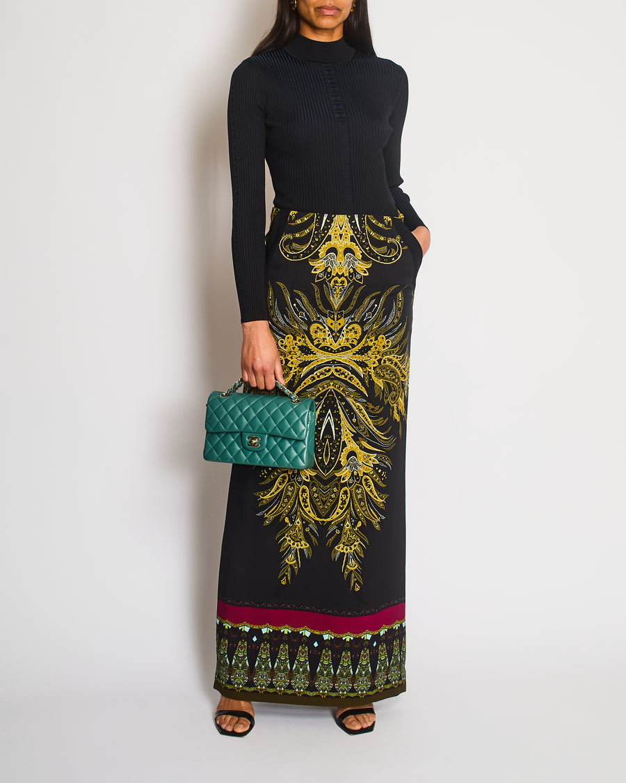 Etro Black Paisley Print Maxi Skirt Size IT 40 (UK 8)