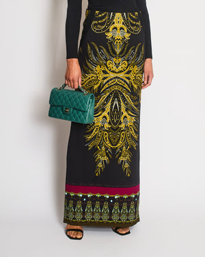 Etro Black Paisley Print Maxi Skirt Size IT 40 (UK 8)