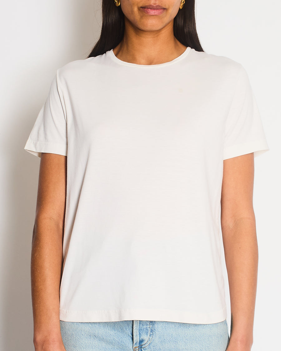 Loro Piana White Plain T-Shirt Size XS (UK 6)