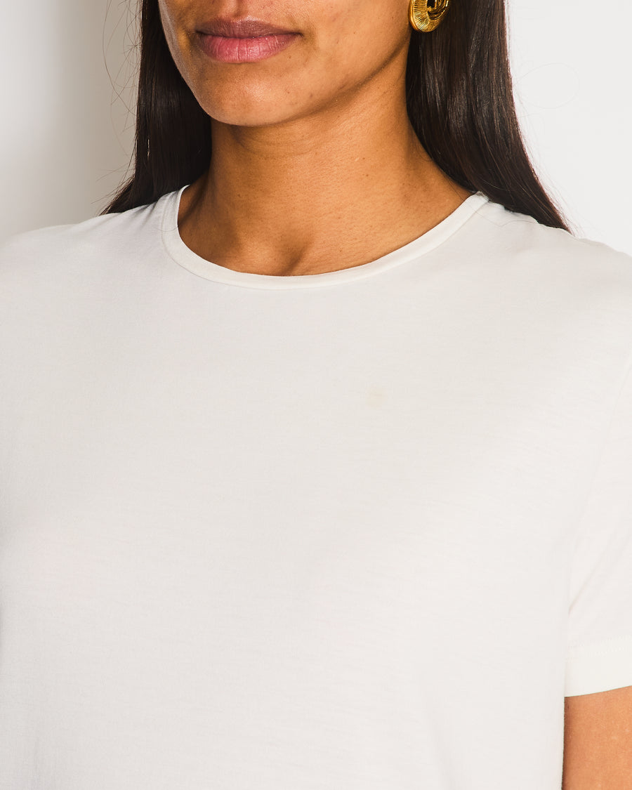 Loro Piana White Plain T-Shirt Size XS (UK 6)