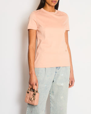 Loro Piana Blush Pink Short Sleeve Logo T-Shirt Size IT 42 (UK 10)