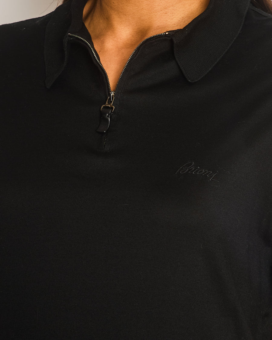 Brioni Black Logo Short Sleeve Polo Size S (UK 6/8)