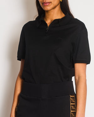 Brioni Black Logo Short Sleeve Polo Size S (UK 6/8)