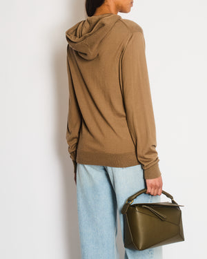 Loro Piana Brown Wool Tracksuit Hoody Top Size S (UK 6/8)