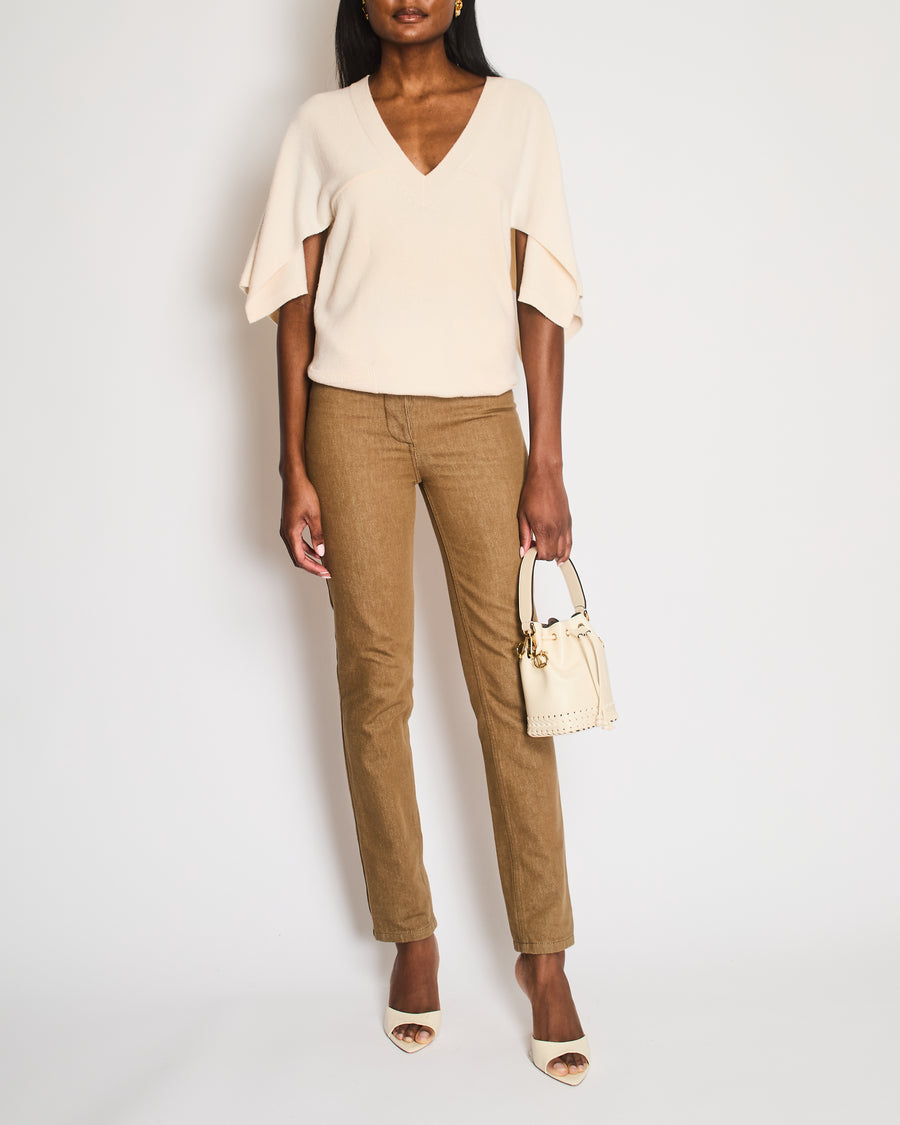 Hermès Brown High-Waisted Skinny Jeans Size FR 34 (UK 6)