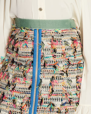 Chanel 17/S Pink Lesage Tweed Mini Skirt with Zip Detail Size FR 36 (UK 8)