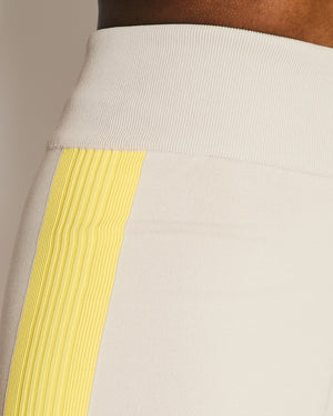 Hermès Light Grey Top and Leggings Sports Set with Yellow Ribbed Bands Details Size S (UK 8) RRP £1,170