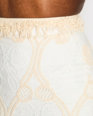 PatBo White and Cream Sheer Crochet and Broderie Anglaise Asymmetric Skirt Size BRA 32 (UK 4)