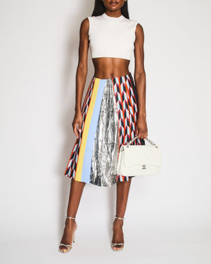 Emilio Pucci Navy Panelled Midi Skirt with Logo Detail Size IT 38 (UK 6)