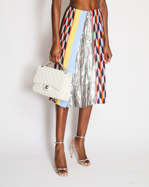 Emilio Pucci Navy Panelled Midi Skirt with Logo Detail Size IT 38 (UK 6)