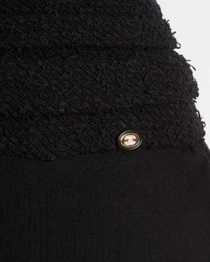 Chanel 21/S Black Sleeveless Mini Dress with Tulle Trim Detail Size FR 36 (UK 8)