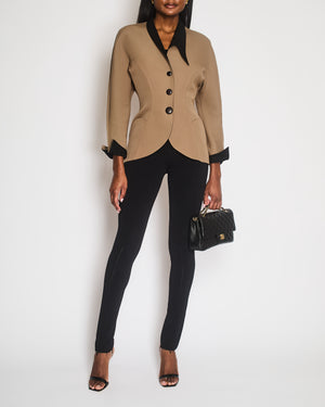 Alaia Black Leggings with Zip Split Detail Size FR 34 (UK 6)