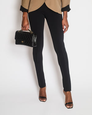 Alaia Black Leggings with Zip Split Detail Size FR 34 (UK 6)
