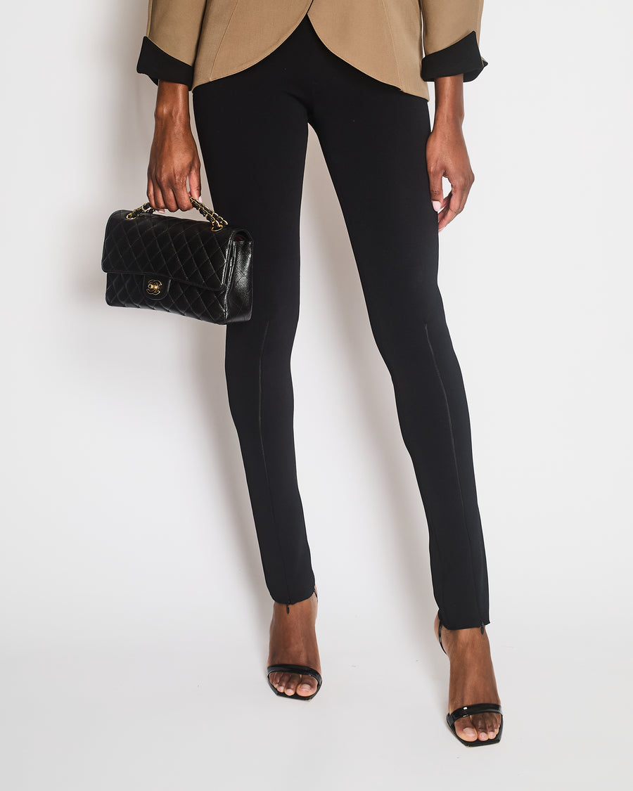 Alaia Black Leggings with Zip Split Detail Size FR 34 (UK 6)