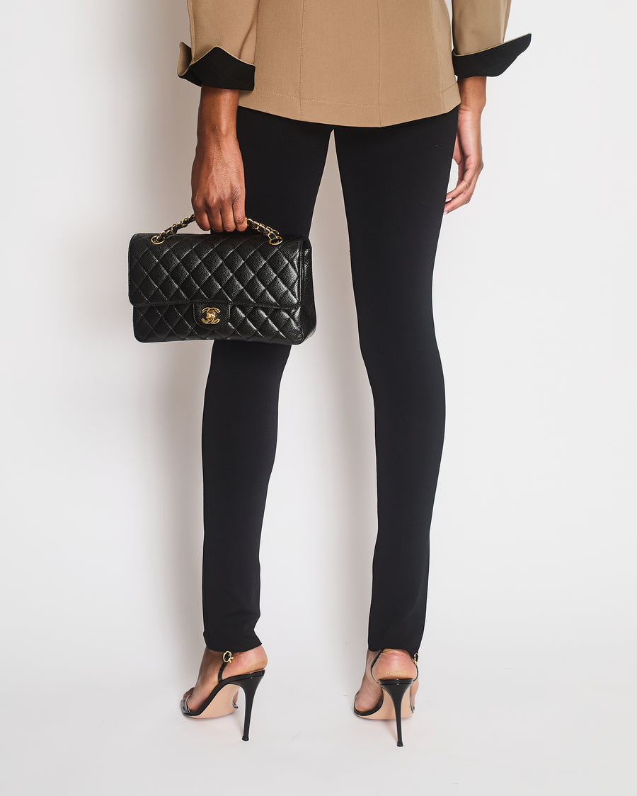 Alaia Black Leggings with Zip Split Detail Size FR 34 (UK 6)