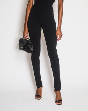 Alaia Black Leggings with Zip Split Detail Size FR 34 (UK 6)